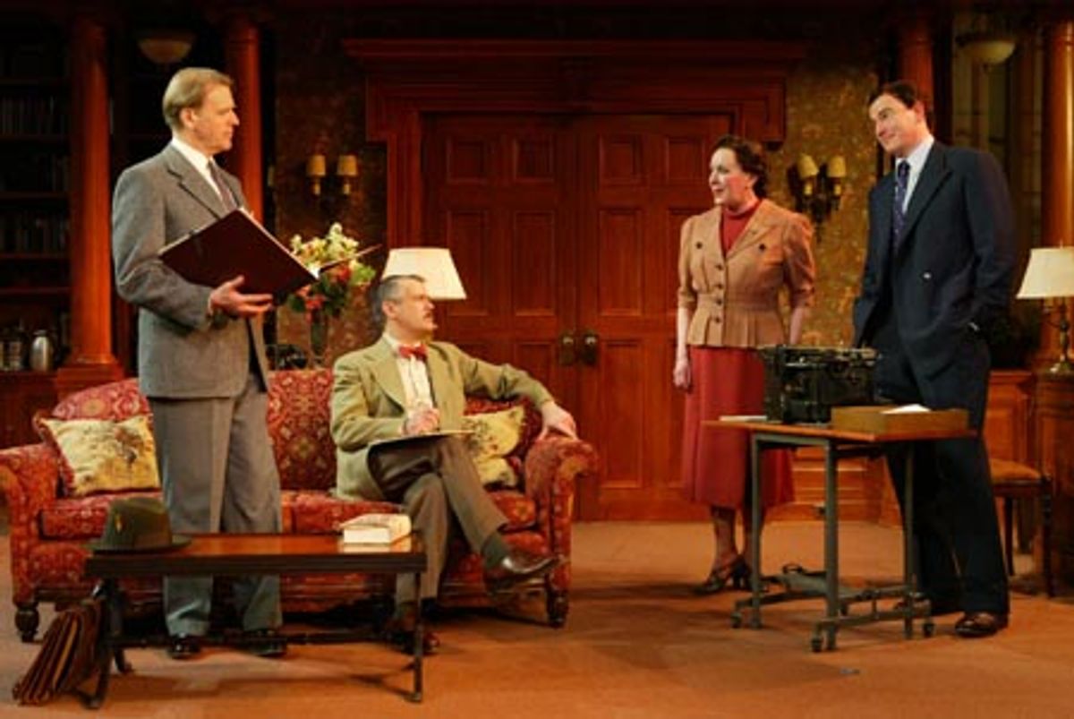 David Rasche as Victor Fleming, Matthew Arkin as Ben Hecht, Margo Skinner as Miss Poppenghul and Douglas Sills as David O. Selznick at 